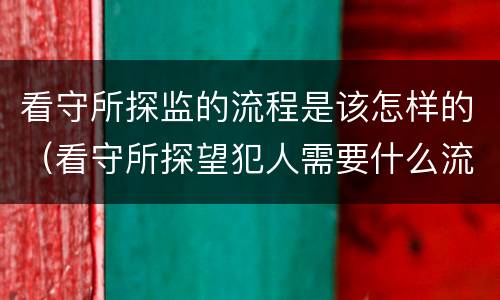 看守所探监的流程是该怎样的（看守所探望犯人需要什么流程）