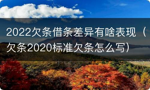 2022欠条借条差异有啥表现（欠条2020标准欠条怎么写）