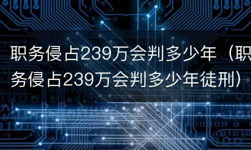 职务侵占239万会判多少年（职务侵占239万会判多少年徒刑）