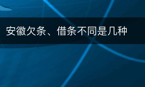 安徽欠条、借条不同是几种