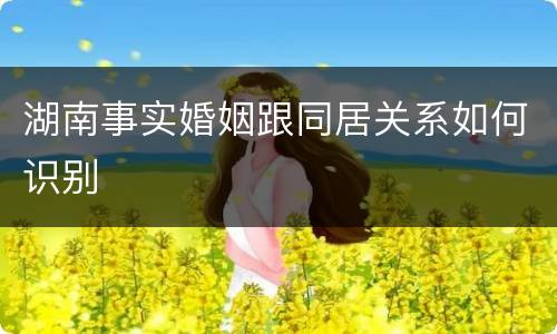 湖南事实婚姻跟同居关系如何识别