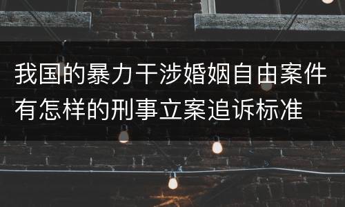 我国的暴力干涉婚姻自由案件有怎样的刑事立案追诉标准