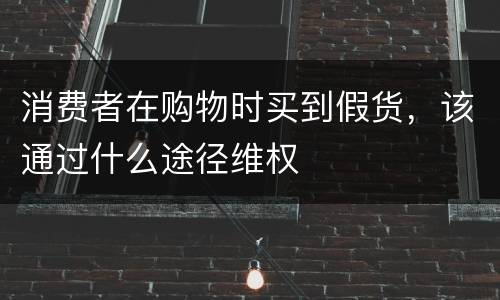 消费者在购物时买到假货，该通过什么途径维权