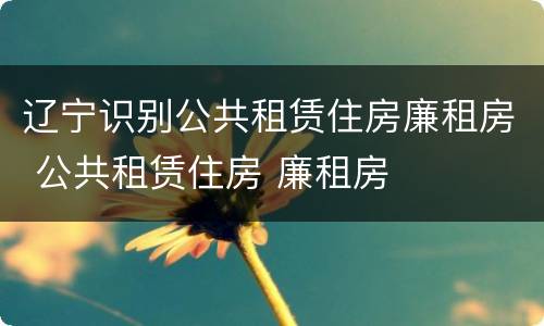 辽宁识别公共租赁住房廉租房 公共租赁住房 廉租房