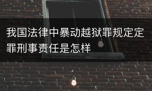 我国法律中暴动越狱罪规定定罪刑事责任是怎样