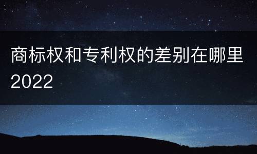 商标权和专利权的差别在哪里2022