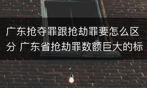 广东抢夺罪跟抢劫罪要怎么区分 广东省抢劫罪数额巨大的标准