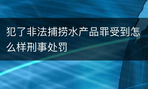 犯了非法捕捞水产品罪受到怎么样刑事处罚