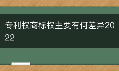 专利权商标权主要有何差异2022