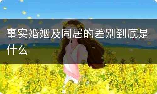 事实婚姻及同居的差别到底是什么