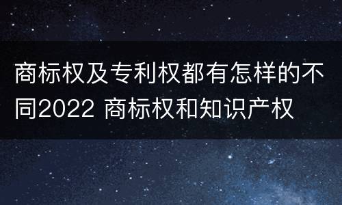 商标权及专利权都有怎样的不同2022 商标权和知识产权