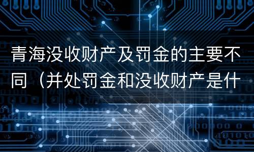 青海没收财产及罚金的主要不同（并处罚金和没收财产是什么意思）