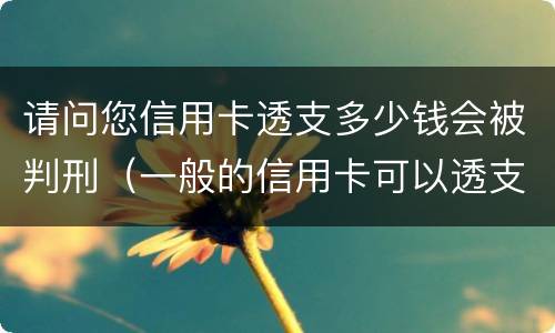 请问您信用卡透支多少钱会被判刑（一般的信用卡可以透支多少钱）