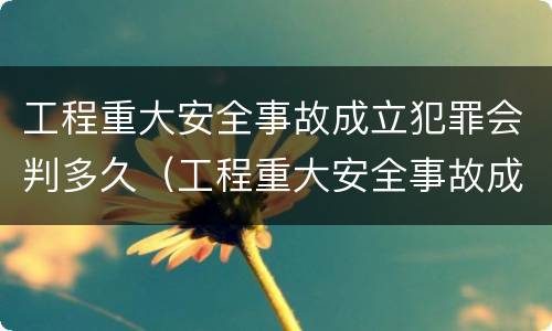 工程重大安全事故成立犯罪会判多久（工程重大安全事故成立犯罪会判多久呢）