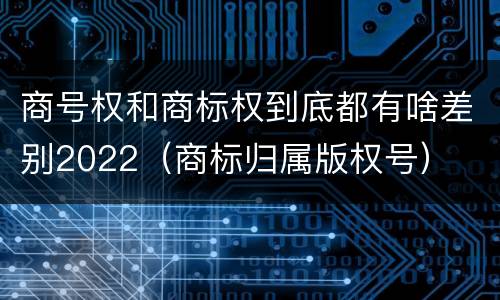 商号权和商标权到底都有啥差别2022（商标归属版权号）