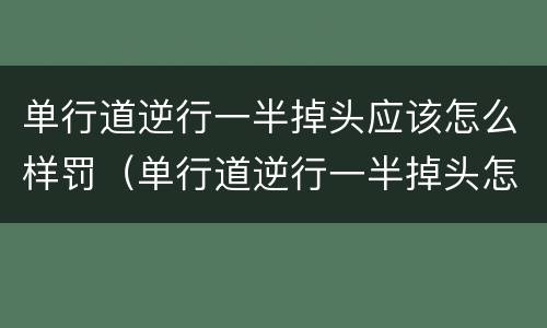 单行道逆行一半掉头应该怎么样罚（单行道逆行一半掉头怎么算）