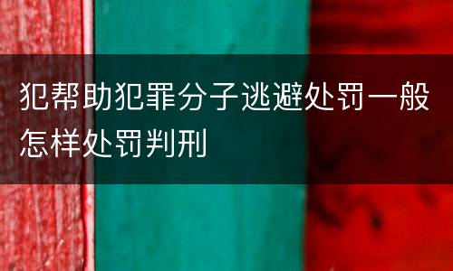 犯帮助犯罪分子逃避处罚一般怎样处罚判刑