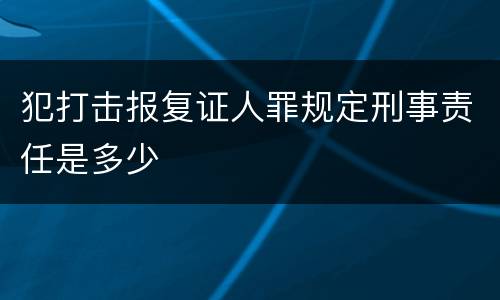 犯打击报复证人罪规定刑事责任是多少