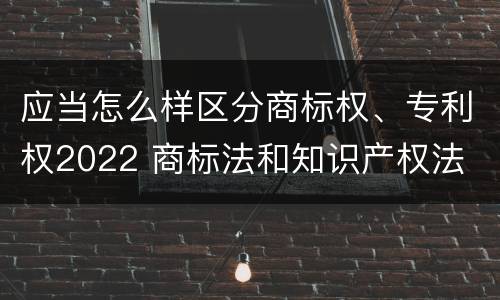 应当怎么样区分商标权、专利权2022 商标法和知识产权法