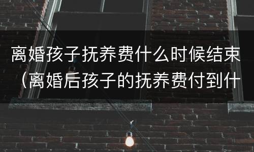 离婚孩子抚养费什么时候结束（离婚后孩子的抚养费付到什么时候结束）