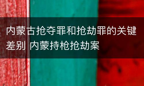 内蒙古抢夺罪和抢劫罪的关键差别 内蒙持枪抢劫案