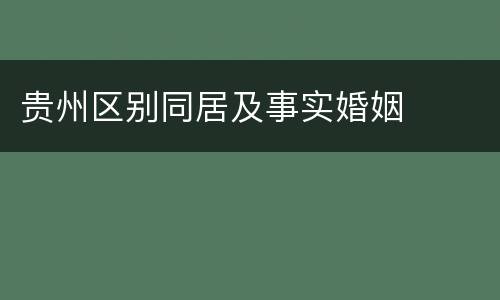 贵州区别同居及事实婚姻