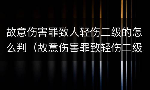 故意伤害罪致人轻伤二级的怎么判（故意伤害罪致轻伤二级的判多久?）