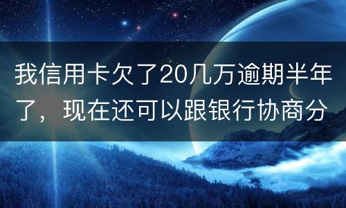 我信用卡欠了20几万逾期半年了，现在还可以跟银行协商分期还款吗吗