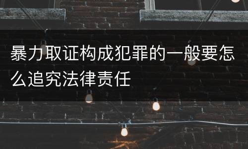 暴力取证构成犯罪的一般要怎么追究法律责任