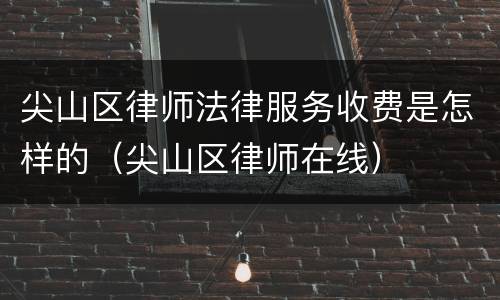 尖山区律师法律服务收费是怎样的（尖山区律师在线）