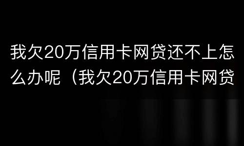 我欠20万信用卡网贷还不上怎么办呢（我欠20万信用卡网贷还不上怎么办呢视频）