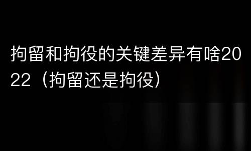 拘留和拘役的关键差异有啥2022（拘留还是拘役）