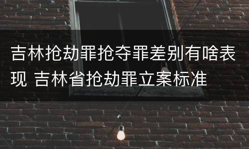 吉林抢劫罪抢夺罪差别有啥表现 吉林省抢劫罪立案标准